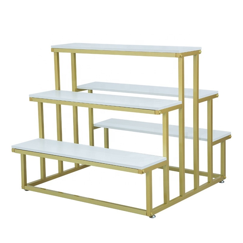 3 Tier Stainless Steel Women'S Shoes Display Shelf Gold Metal Shoe Rack Stands Bag Display Rack