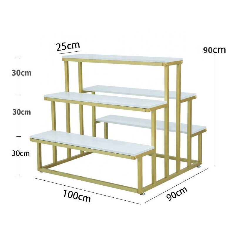 3 Tier Stainless Steel Women'S Shoes Display Shelf Gold Metal Shoe Rack Stands Bag Display Rack