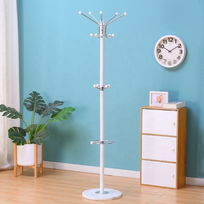 White black hall corner entryway freestanding tree hanging clothes bag hat jacket umbrella coat rack metal coat hanger stand