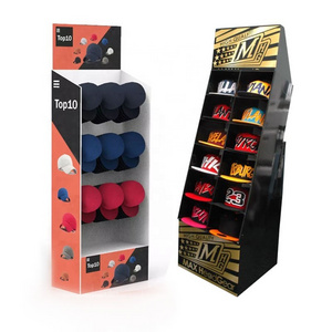 Retail Store Portable Cardboard T-shirt Floor Display Stand Clothing Shop New Hat Display Stand