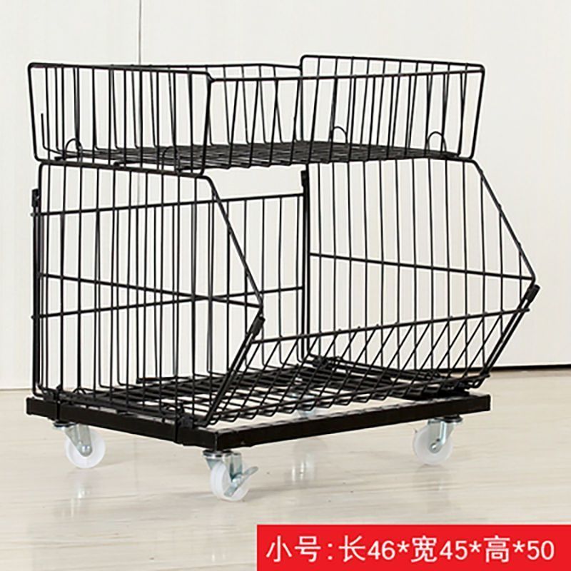 Gaogle High quality 5 tiers basket storage wire shelving white supermarket shelves