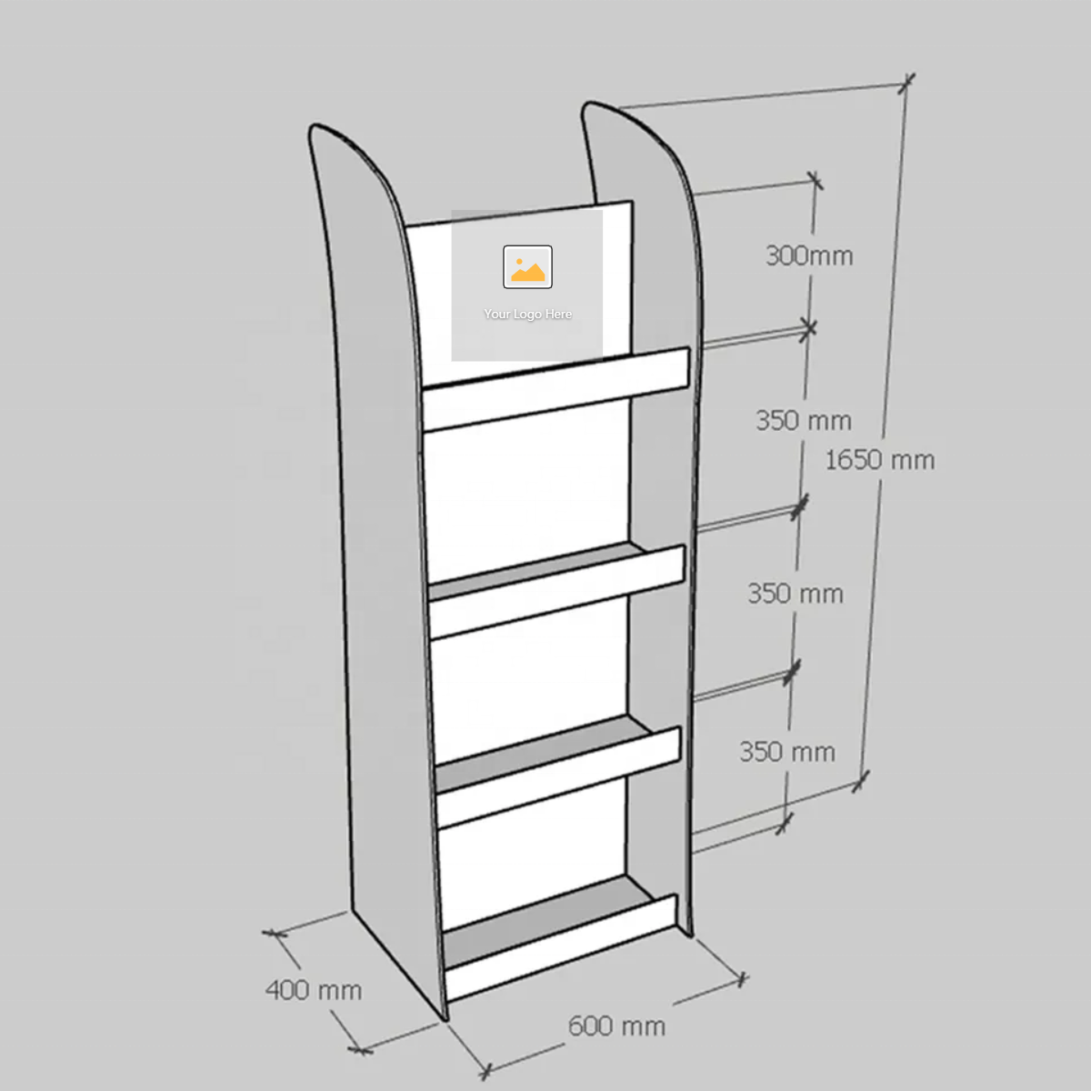 Retail Store Portable Cardboard T-shirt Floor Display Stand Clothing Shop New Hat Display Stand