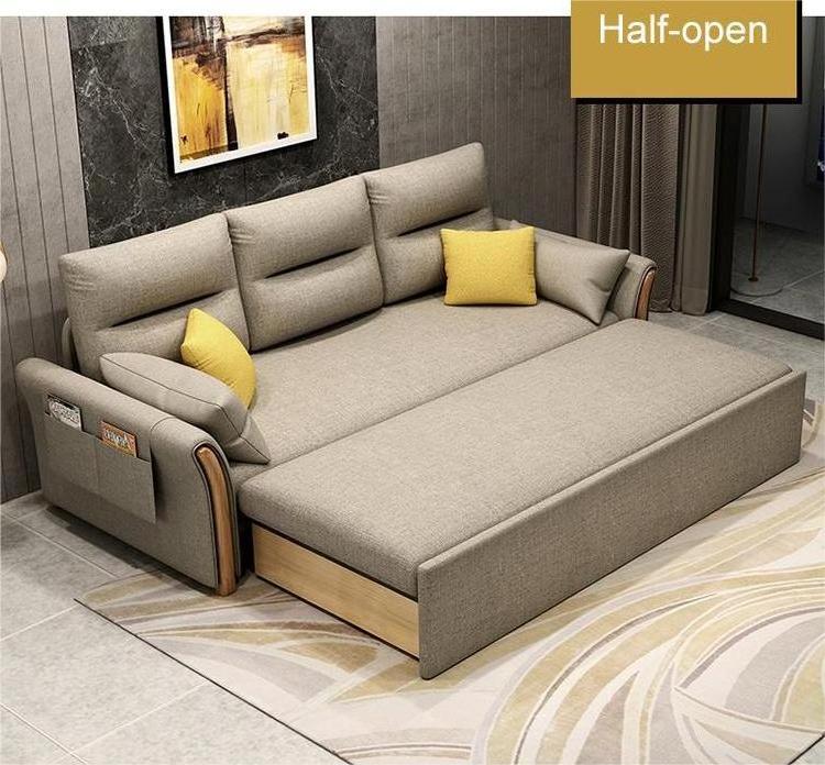 Multifuncional Modern Design Recliners Power Pull Out Side Sofa Double Bed Multifunction Couch Bed With Container