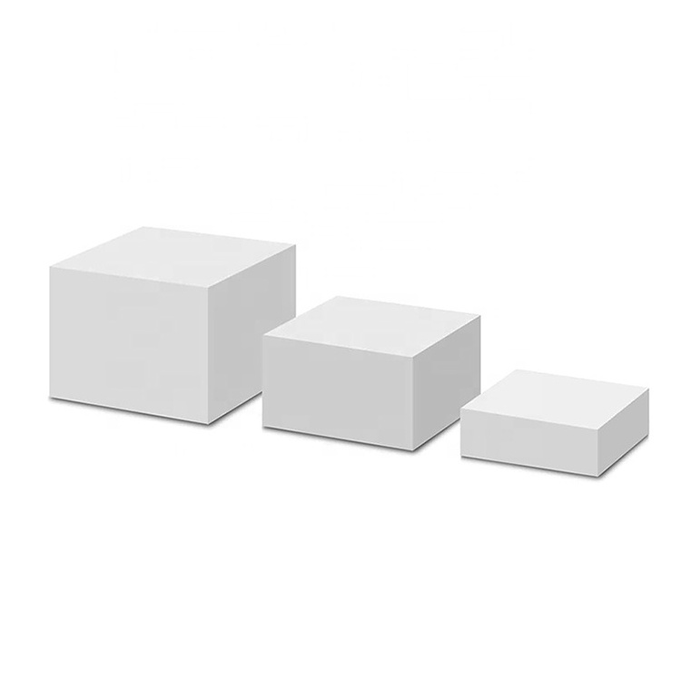 Gaogle Custom White 5 Sided Square Acrylic Buffet Display Nesting Cube Food Display Acrylic Risers for Food Display