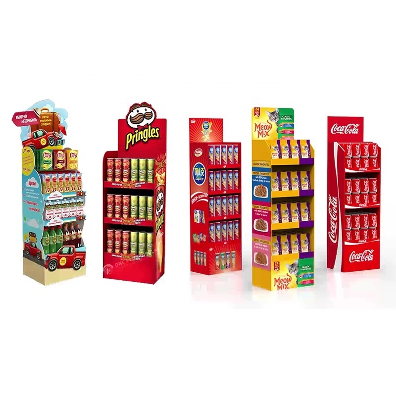 Retail Store Portable Cardboard T-shirt Floor Display Stand Clothing Shop New Hat Display Stand