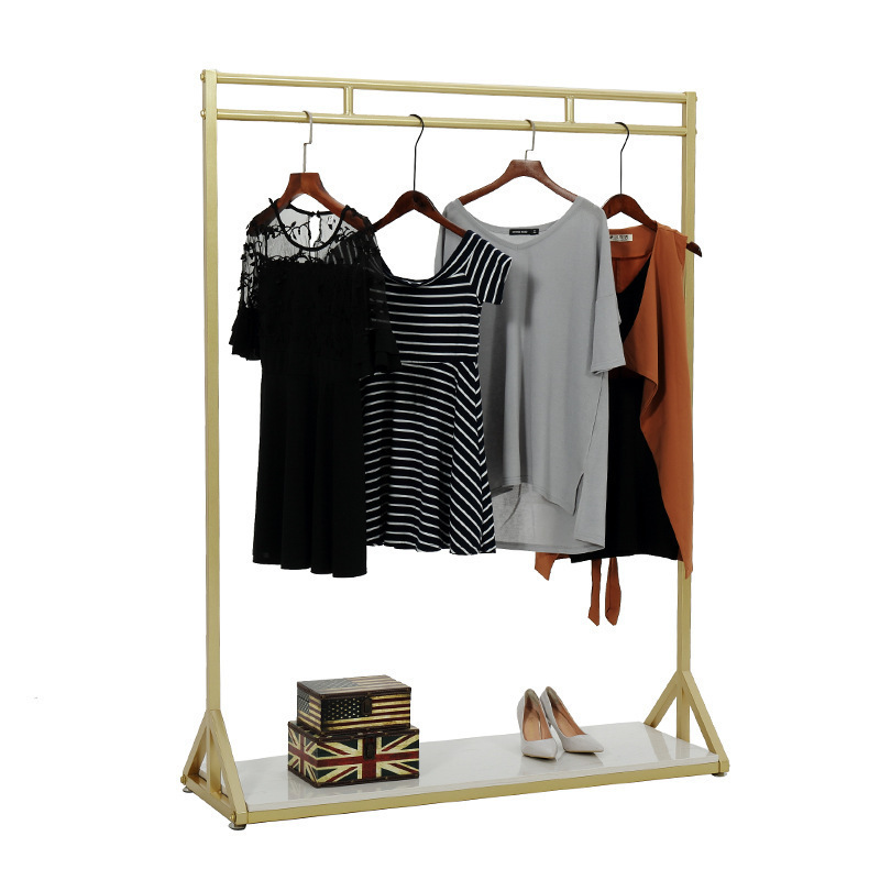 heavy duty lady clothing rack display garment metal clothes hanger stand with shoe rack