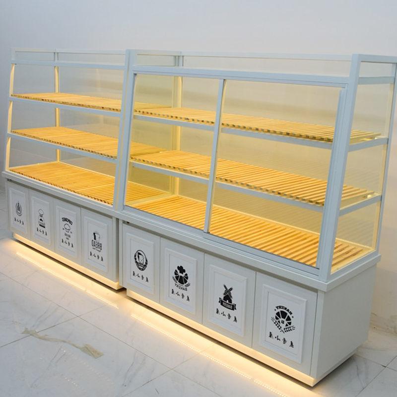 Gondola Bread Display Cabinet Case Custom Bakery Counter Display Decoration Design Wood Bakery Showcase Furniture