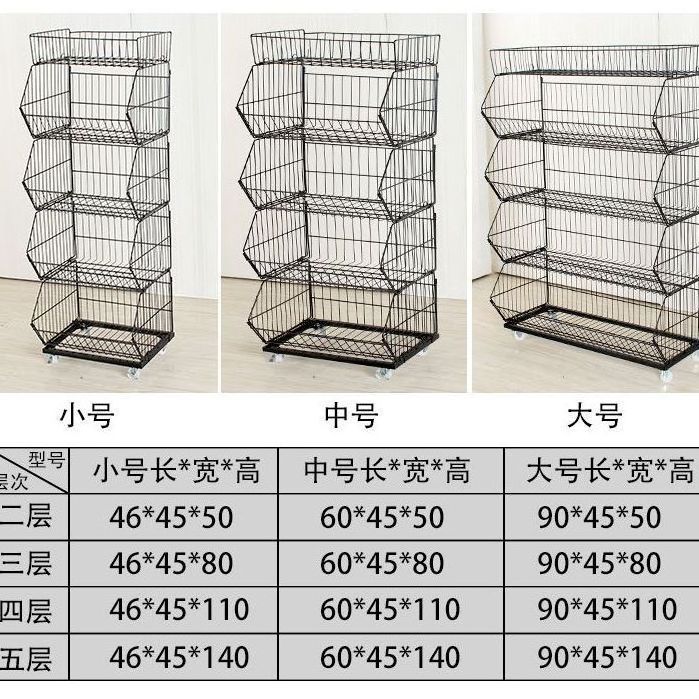 Gaogle High quality 5 tiers basket storage wire shelving white supermarket shelves