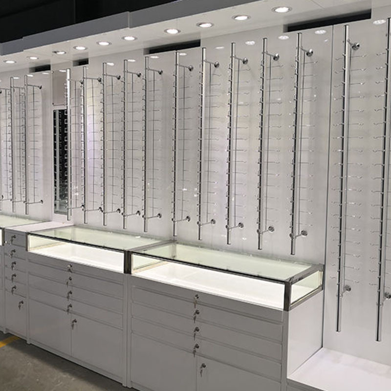 Gaogle Floor Standing Locking Sunglass Display Rack Led Wall Mounted Eyewear Furniture optical eyeglass display cabinet