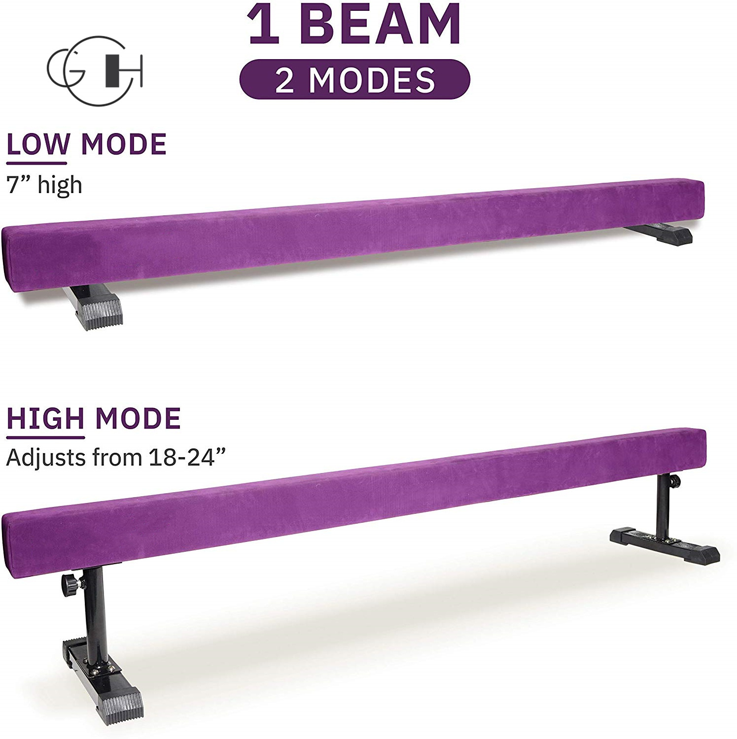 Gymnastic balance beam,Athletic Adjustable balance beam,High and Low (8 Feet) Floor Beam Gymnastics Competition and Training