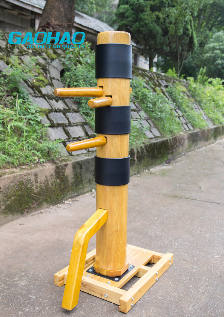 Gohao wing chun wooden dummy height from 160cm to 180cm two colors professional kung fu training wooden dummy