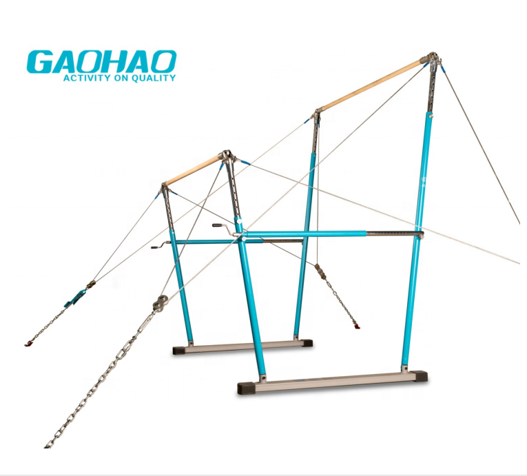 GAOHAO gymnastic uneven bar, gym apparatus,competition model,Width Adjustable between 130-190cm,FIG approved.