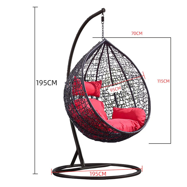 modern outdoor furniture garden hanging rattan swing chair soft wicker patio swings egg chairs