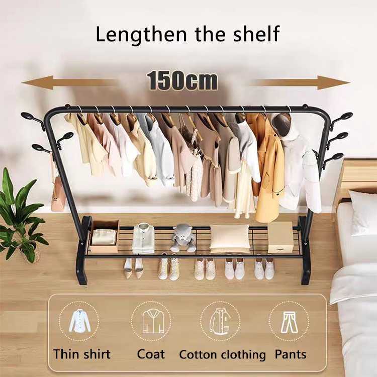 white and black hall entryway free standing tree hanging bag hat jacket umbrella metal clothes hanger stand with shoe rack