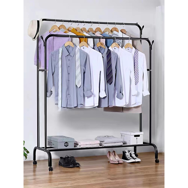 nordic luxury french entryway hanging sliding mobile forged metal hanger clothes hook cast iron coat rack