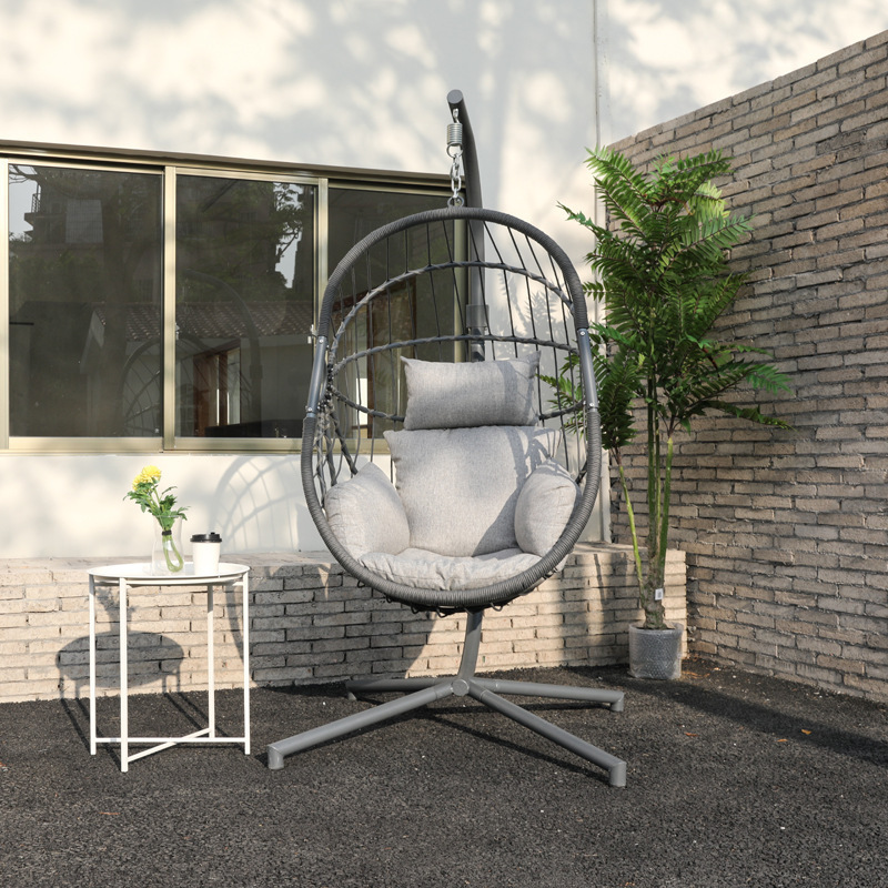 modern custom black white pink swings living room rattan patio swing rattan designer egg chair with base