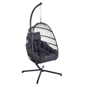 wholesale modern white black colour indoor adult stationary porch hammock swing hanging relax rustic wicker round egg chair