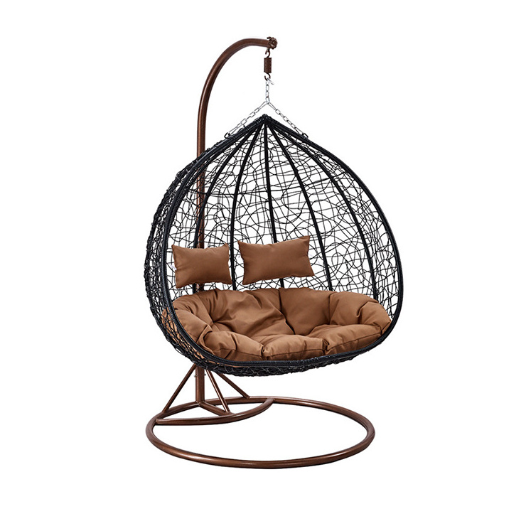 modern luxury indoor outdoor garden furniture 180 degree two person 2 seater rattan patio swings