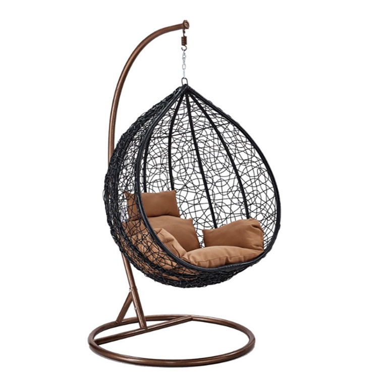 outdoor garden chairs adult black rattan round frame reclining woven rope swing hanging hammock chair swing seat patio swings