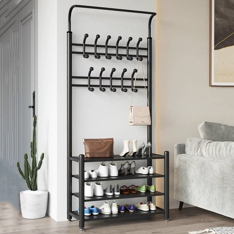 wholesale modern space saving home furniture entryway metal stand 3 shelves organizer storage shelf shoe rack for living room