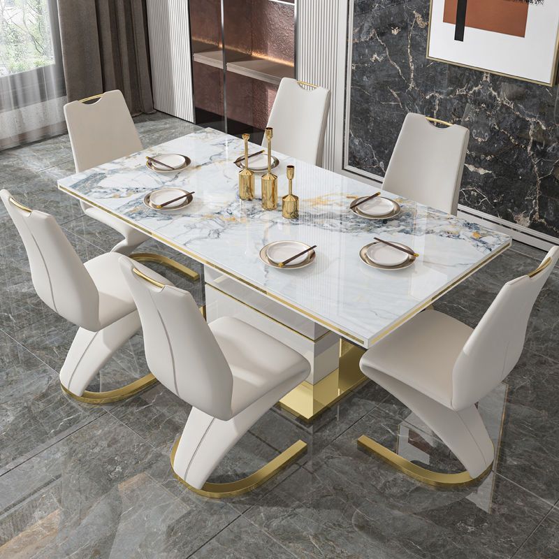 modern luxury dinning room furniture kitchen restaurant tables and 6 chairs sets marble dining table set with chair for 6 seater