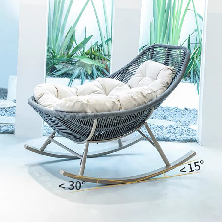 Wholesale Hot Sale Wooden Rattan Fabric Genuine Leather Backrest Modern Bedroom Rocking Chair For Living Room