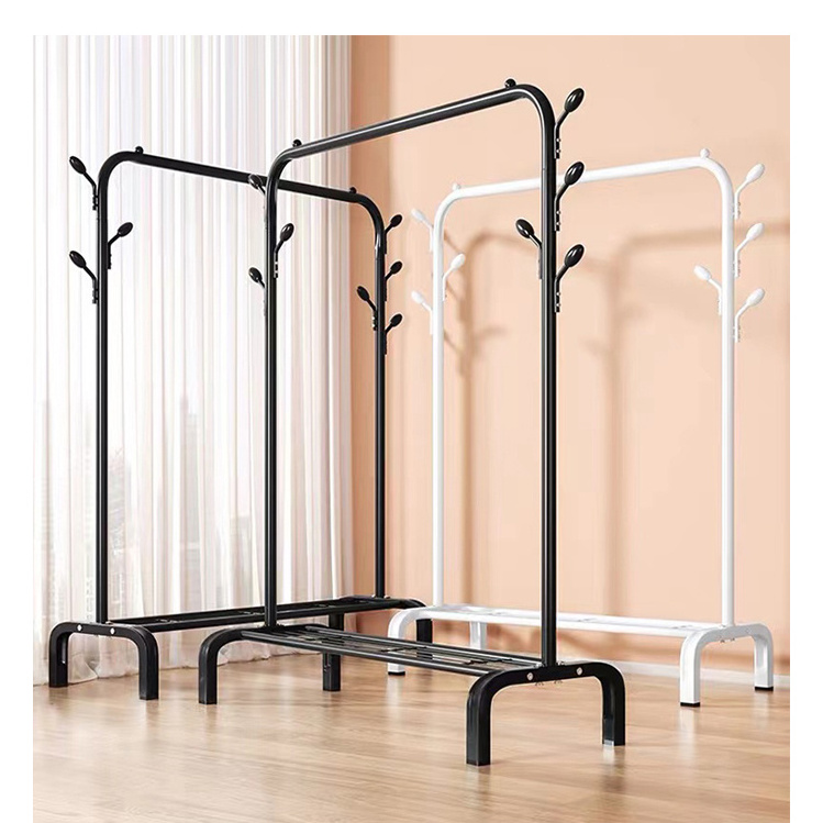 entrance room hallway tall tree corner mobile stand up single pole pipe clothes hanger