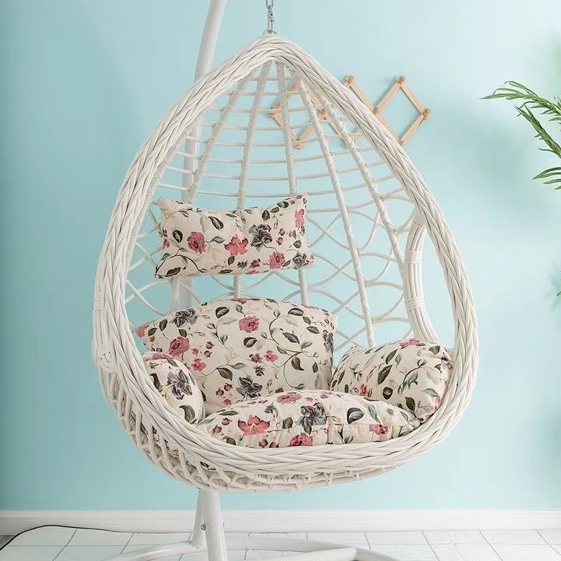 modern indoor balcony outdoor furniture rattan hanging basket wicker swing egg patio swings hanging chair with stand