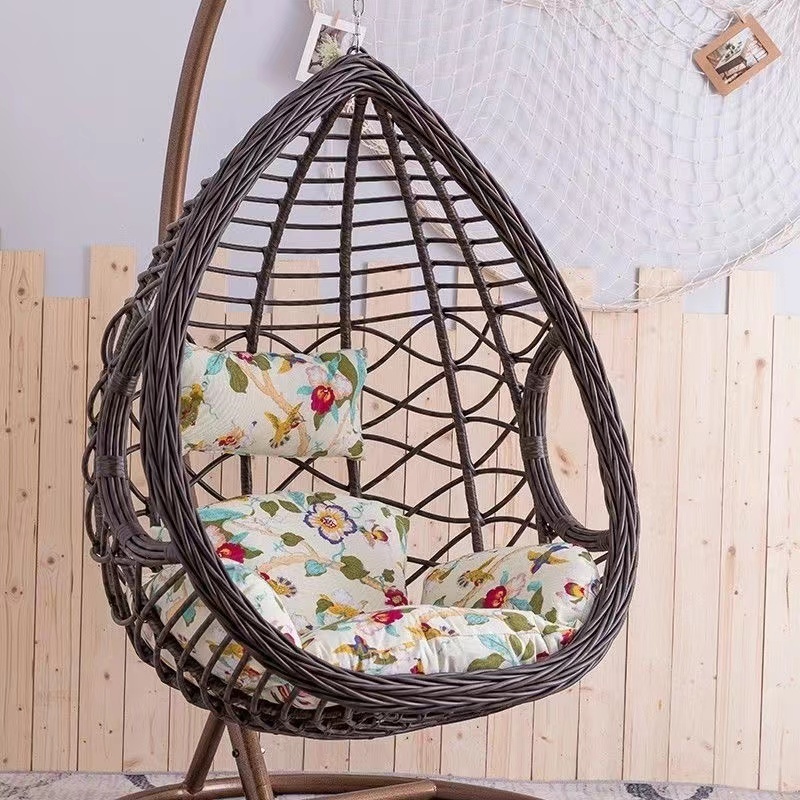 modern indoor balcony outdoor furniture rattan hanging basket wicker swing egg patio swings hanging chair with stand