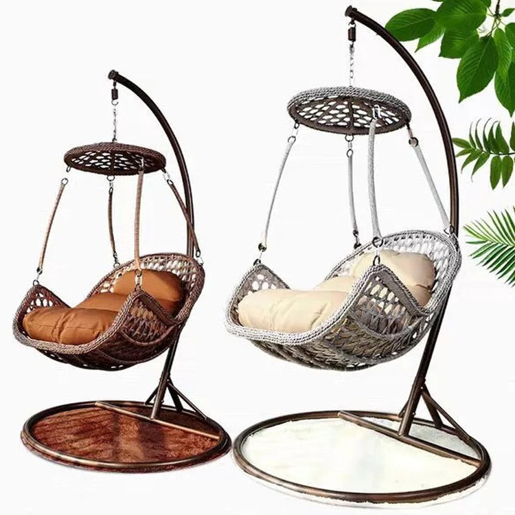 bazhou modern outdoor furniture rattan woven wicker swing chair patio swings