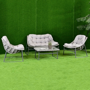 wholesale restaurant patio table and chairs lounge metal aluminum furniture backyard outdoor bench garden sofa set with fire