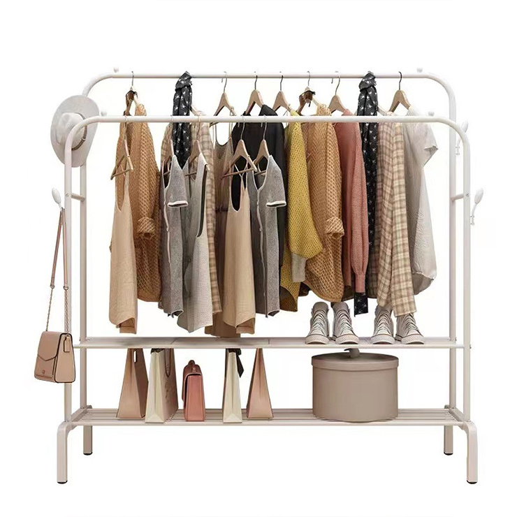 custom colorful movable door mounted mobile hanging hat shoe shelf iron coat rack