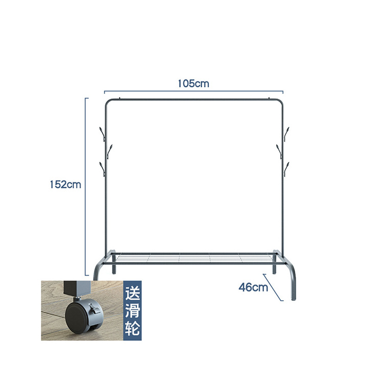 entrance room hallway tall tree corner mobile stand up single pole pipe clothes hanger