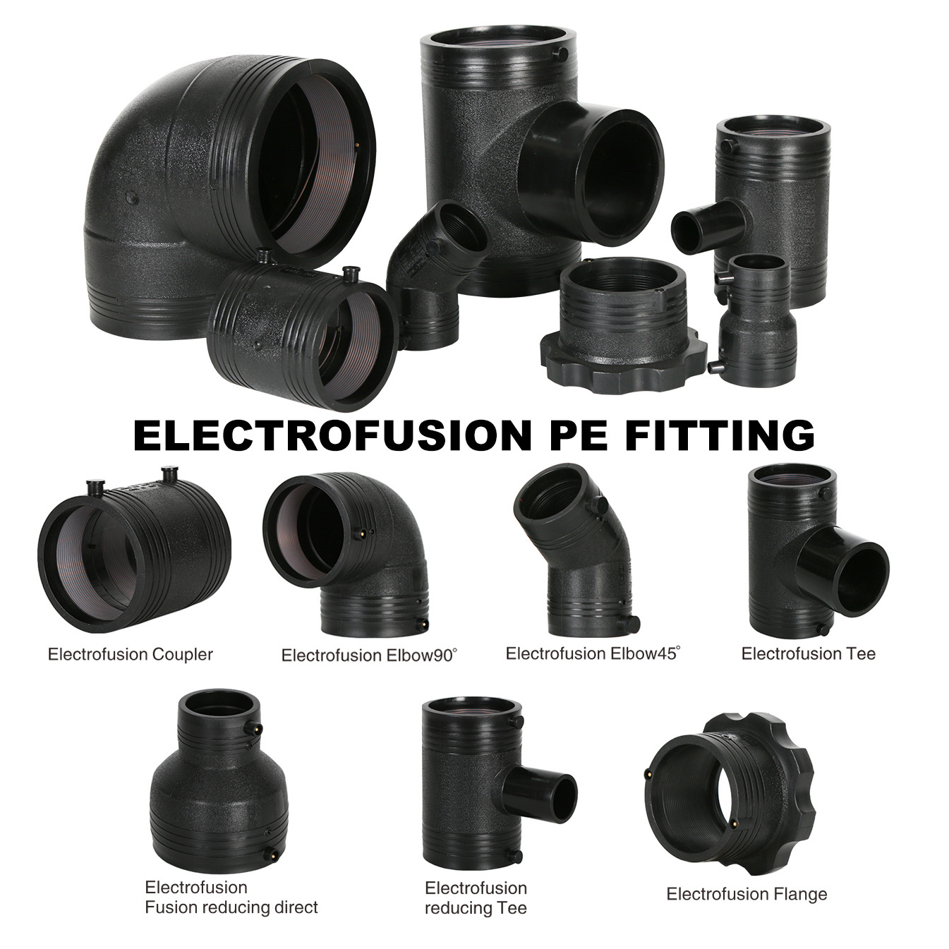 HDPE pipe fitting  Electrofusion end cap  PE pipe adaptor  for water pipe