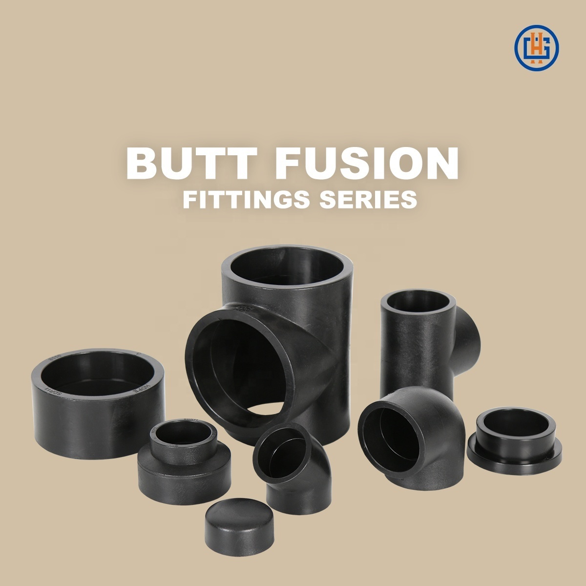 HDPE Water Pipe Fittings Butt Fusion Plastic Quick Reducing Cross Tee 4 way Tee HDPE Fitting for Plumbing system