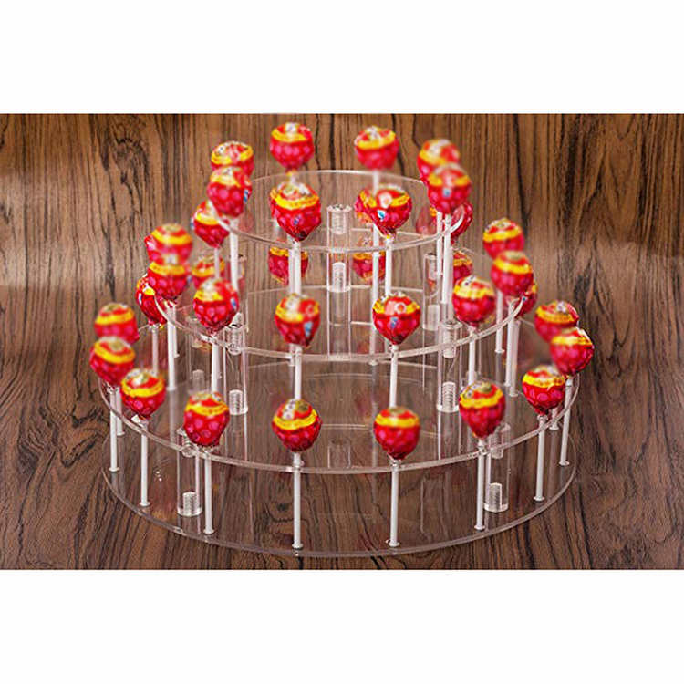 Four Tiers Transparent 35 Holes  Acrylic Lollipop Holder  Display Stand For Birthday Wedding  Party