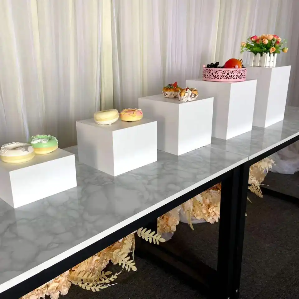 Creative Dessert Table Decoration Cold Meal Stand Tea break Cake Snack Rack Acrylic Cube Buffet Food Display Risers