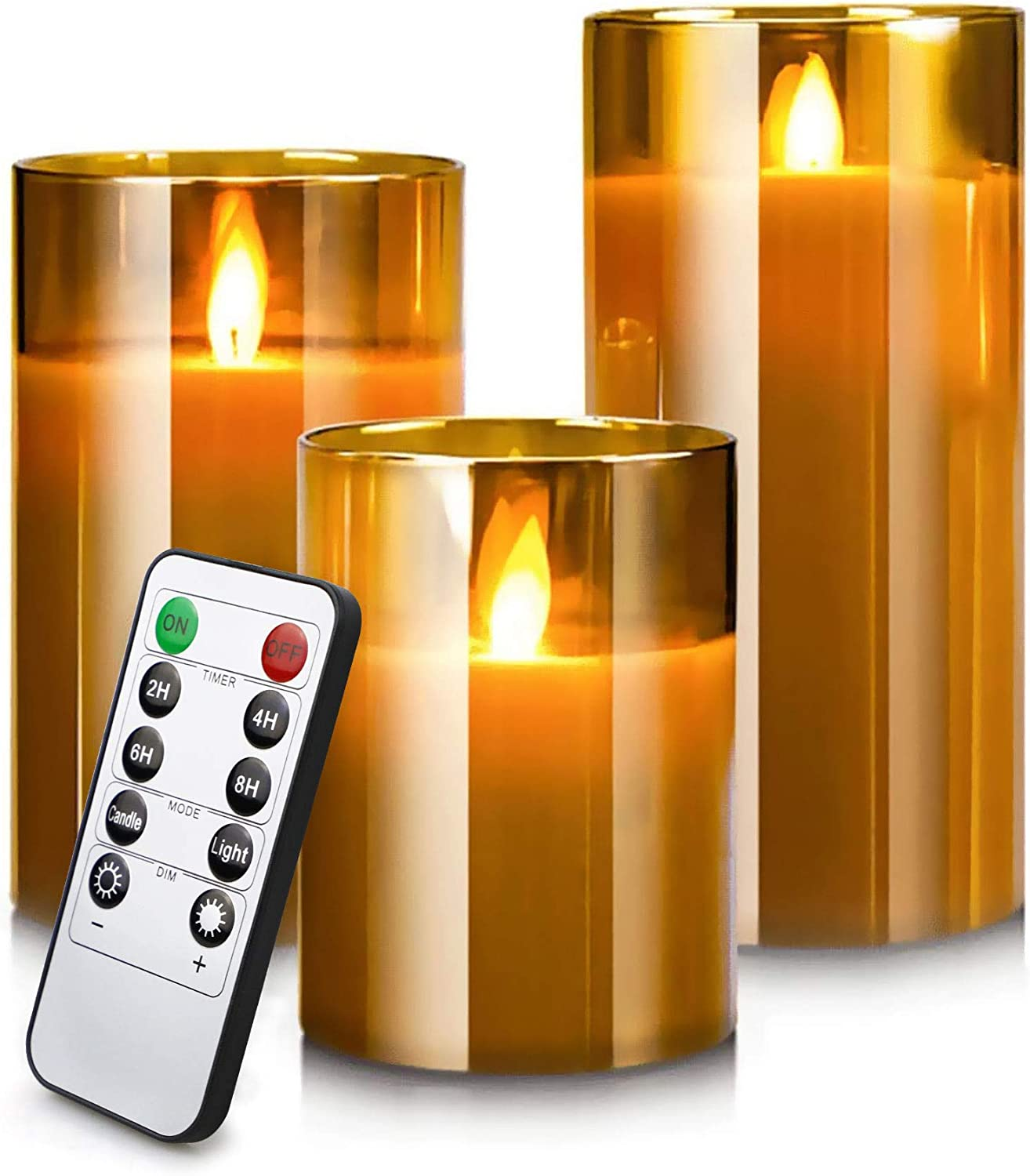 Candle Real Wax Fake Wick Moving Flame Faux Wickless Pillar Battery LED Flameless Candles For Wedding Christmas Festival