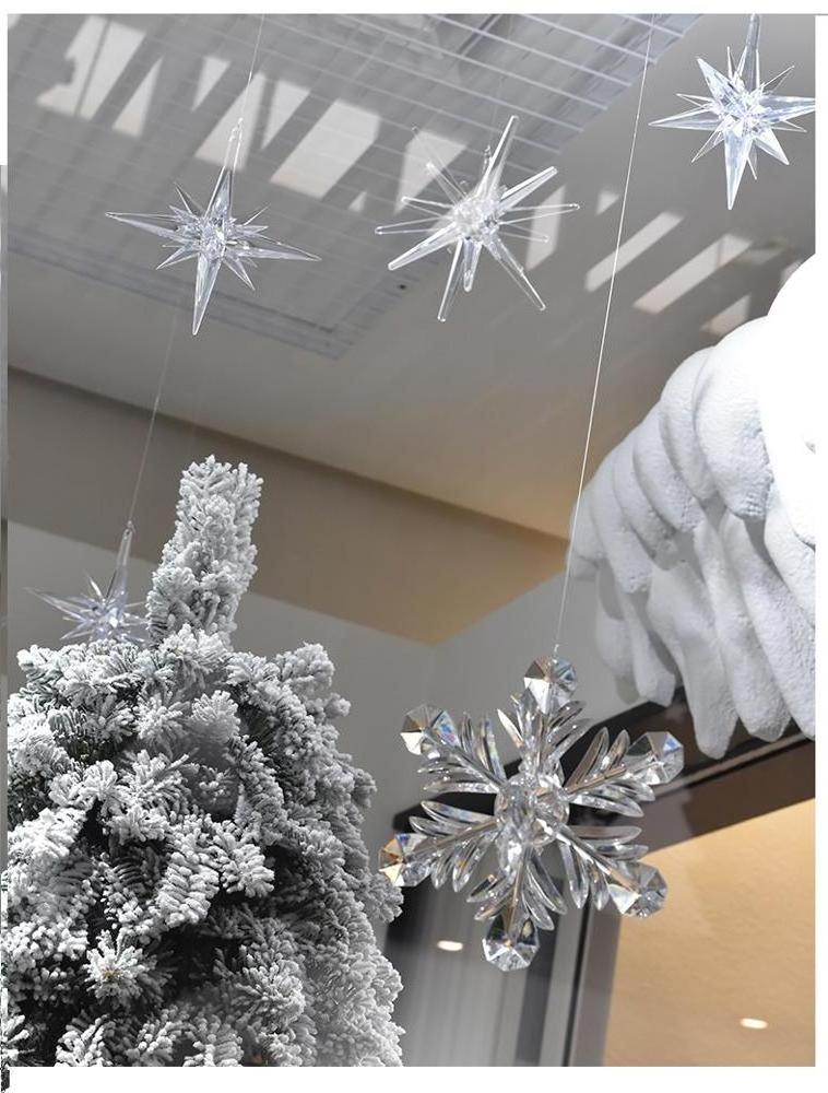 Christmas Decorations Acrylic Snow Star Hanging Hotel Mall Ceiling  Decoration Creative