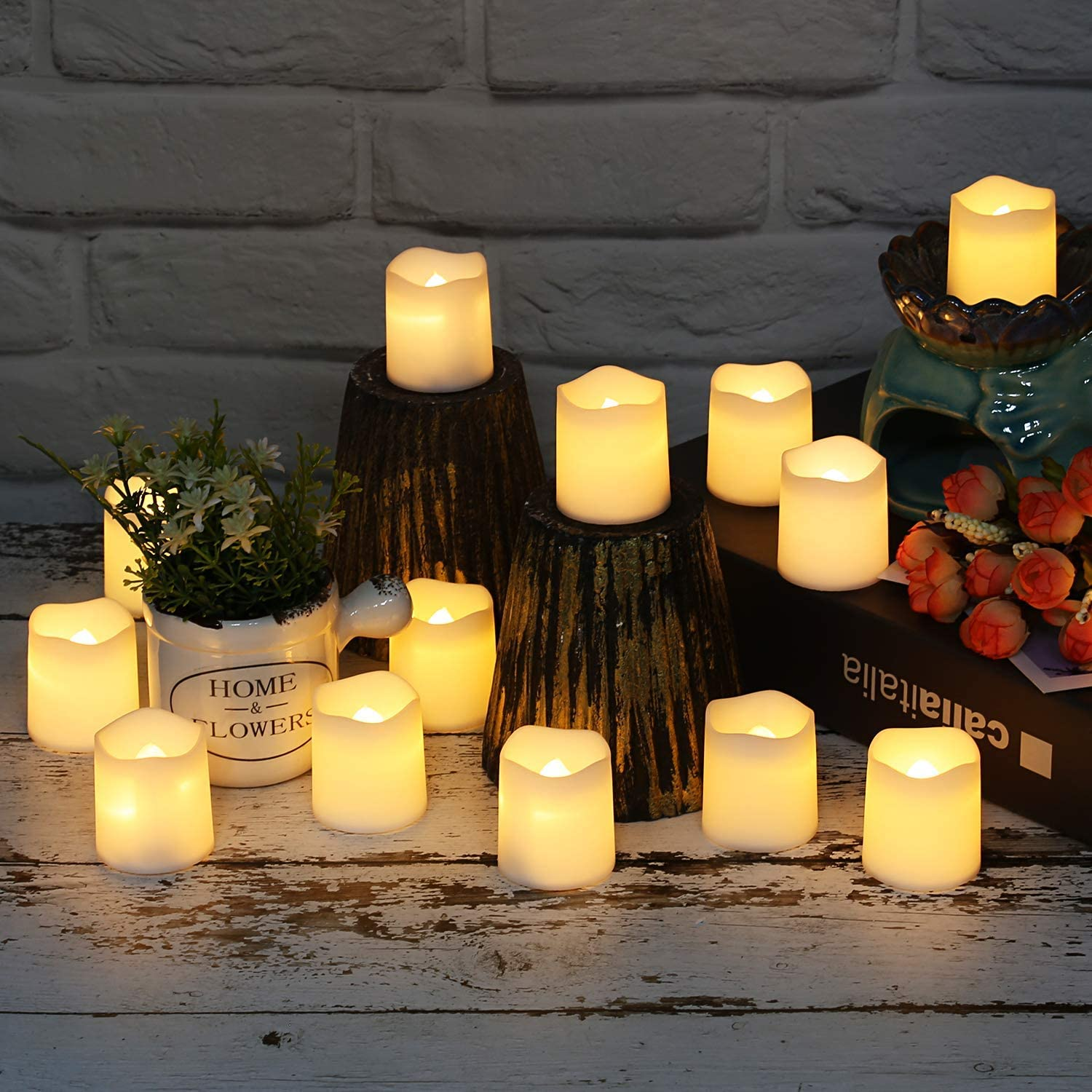 LED Lights Flameless Votive Candles Flameless Flickering Electric Fake Candle For Wedding Table Festival Halloween Christmas