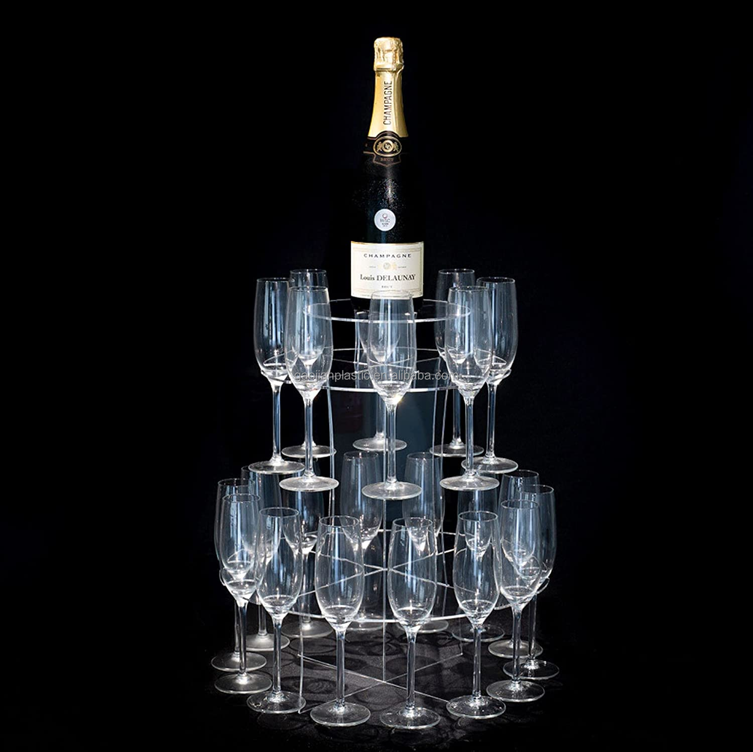 New Clear Acrylic Champagne Display Stand Rack Table Centerpiece Champagne Wall Glasses Holder For Wedding Supplies