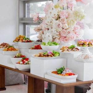 Wedding Christmas Party Acrylic Food Cubes White Plinth Dessert Cake Stand Acrylic Display Riser Buffet Table Risers