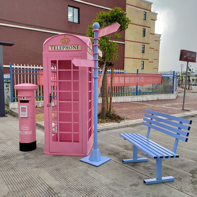 London Telephone Booth Antique Pink Floral Telephone Booth Wedding Decor Outdoor Telephone Booth