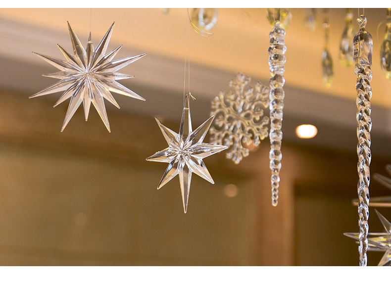 Christmas Decorations Acrylic Snow Star Hanging Hotel Mall Ceiling  Decoration Creative