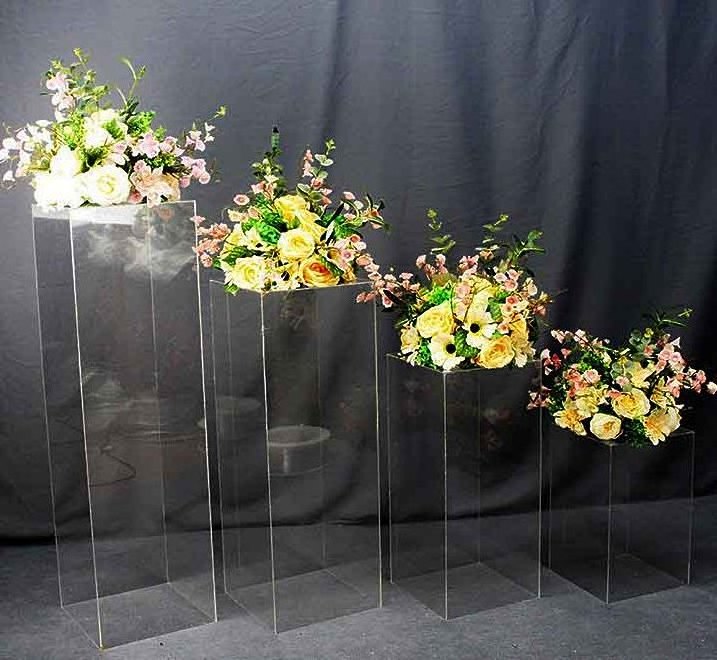 High Quality Assembly Square Backdrop Display Clear Acrylic Plinth Stand For Wedding Party Event Decoration