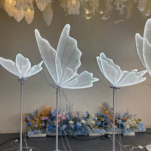 Wedding Stage Props LED Decorative Lights Large White Warm Floor Aisle Butterfly Wing Stage Lights For Wedding Event Decorations