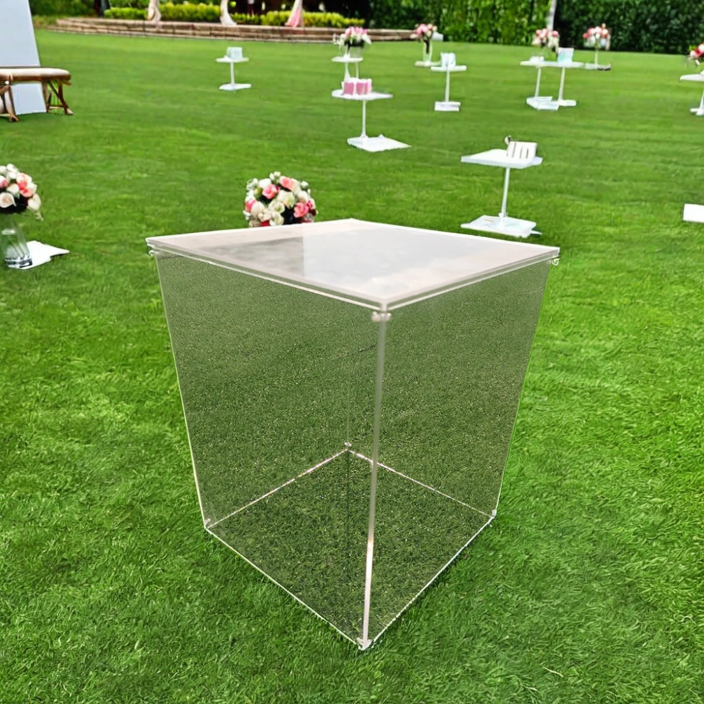 High Quality Assembly Square Backdrop Display Clear Acrylic Plinth Stand For Wedding Party Event Decoration