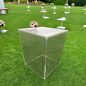 High Quality Assembly Square Backdrop Display Clear Acrylic Plinth Stand For Wedding Party Event Decoration