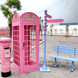 London Telephone Booth Antique Pink Floral Telephone Booth Wedding Decor Outdoor Telephone Booth