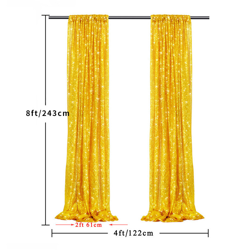 Wedding Sparkly Sequin Backdrop Drapes Panels Glitter Backdrop Curtains for Wedding Party Stage Background Fabric Stage